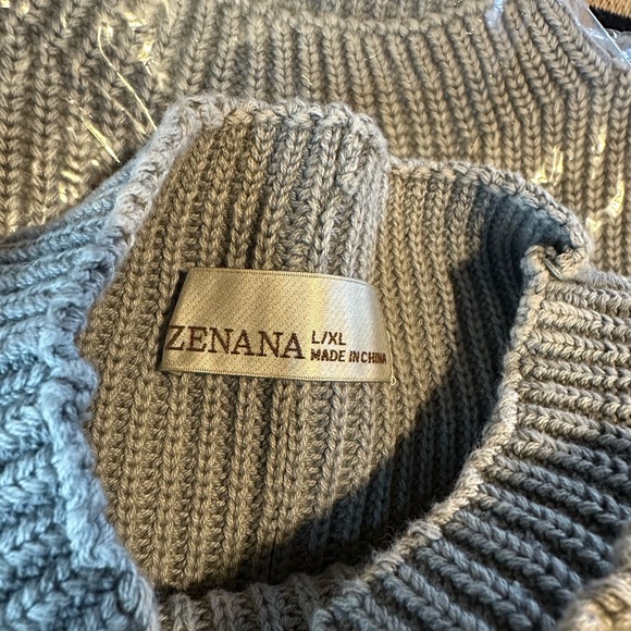 Zenana Crop Sweater ~ Light Gray - Picture 4 of 4